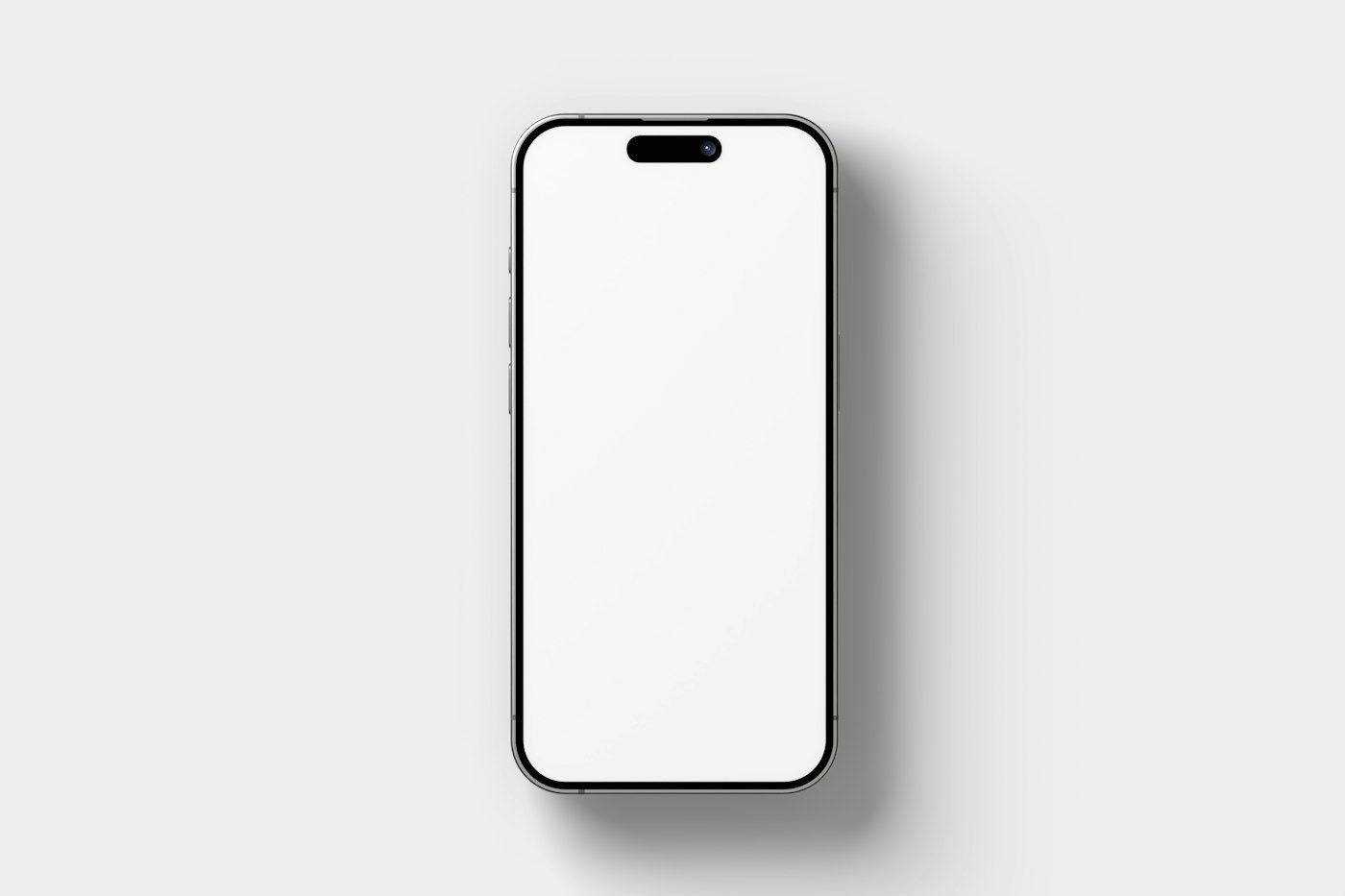 Smartphone posé sur un fond gris clair